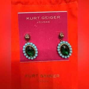 Kurt Geiger Emerald and Turquoise Earrings
